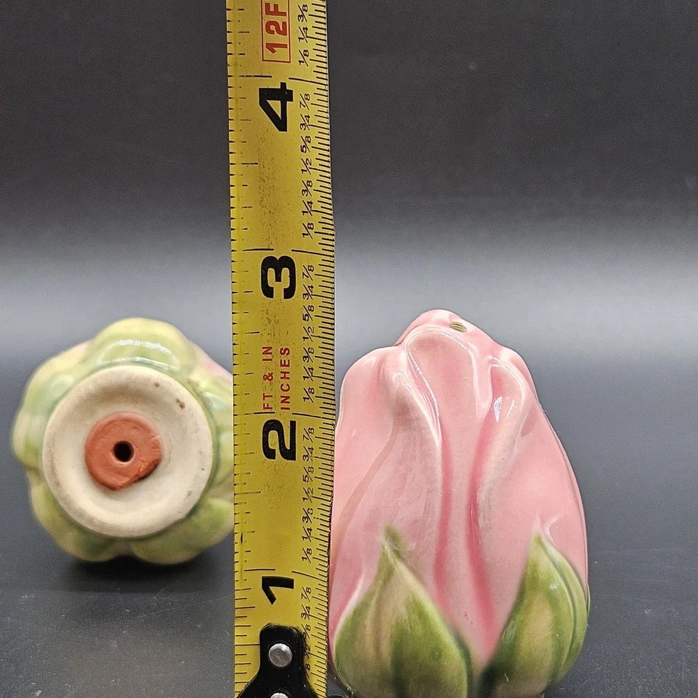 Vintage Franciscan Desert Rose Salt & Pepper Shakers (small pink rose bud) READ